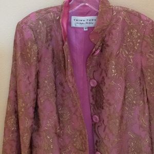 Trina Turk Pink & Gold Brocade Women's Jacket